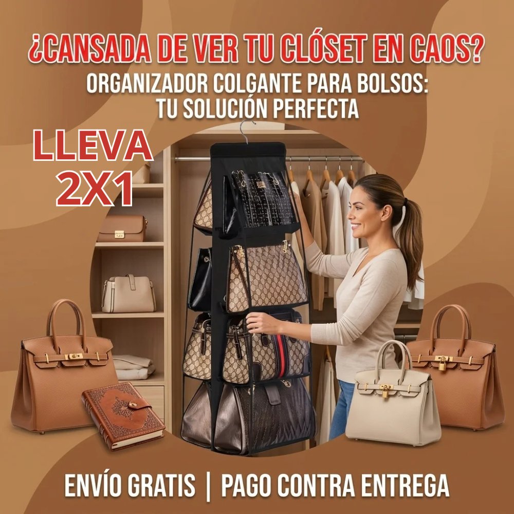 2X1  ORGANIZADORES DE BOLSOS COLOR NEGRO DELUX