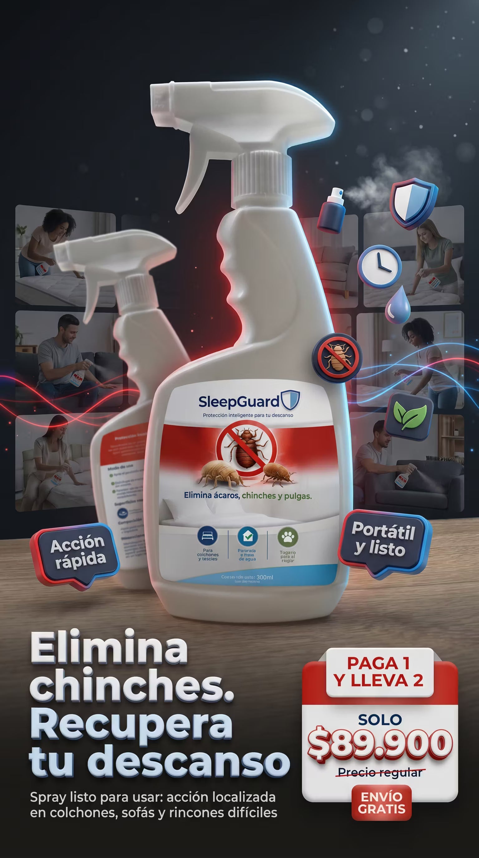 Sleep guard antiacaros