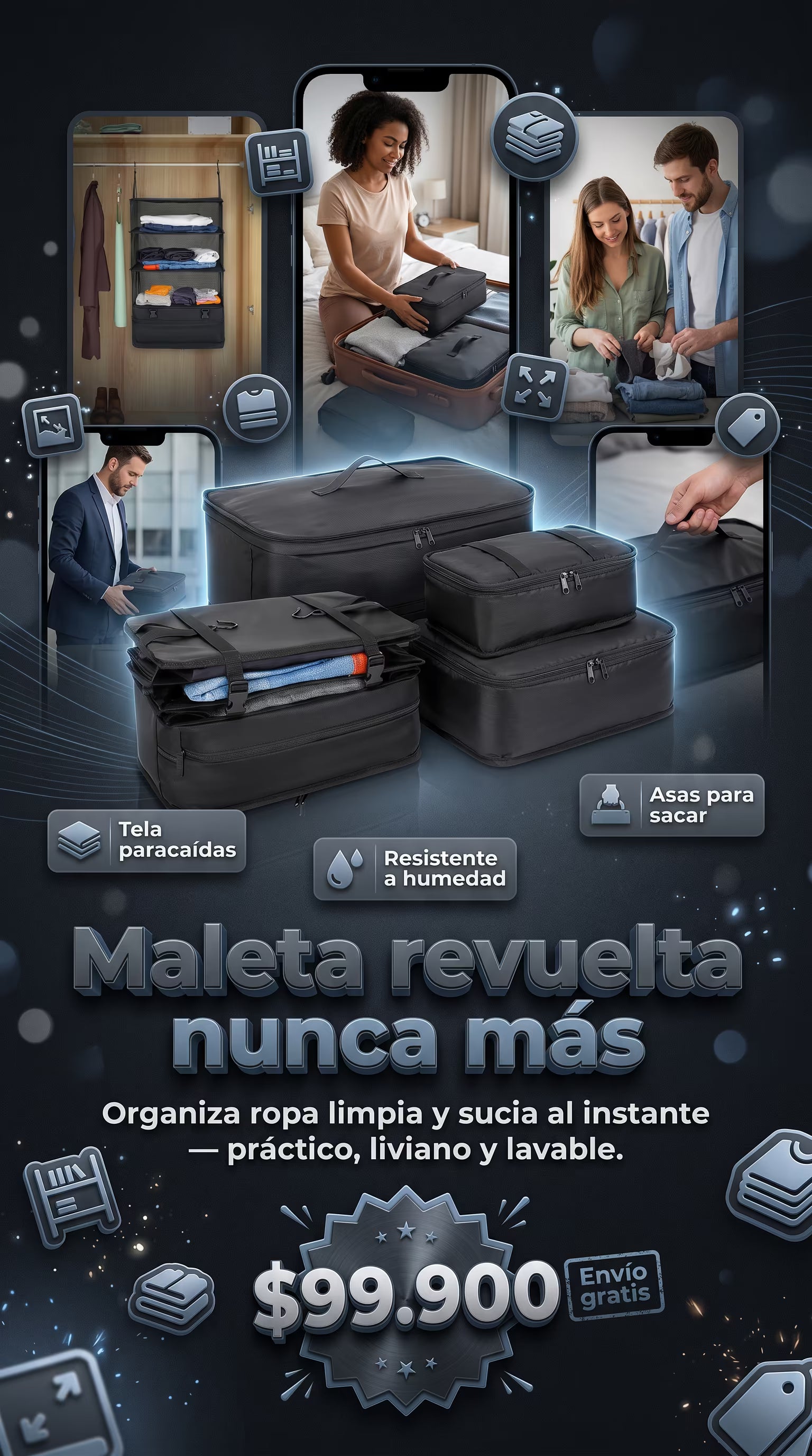 ORGANIZADOR DE ROPA PARA ARMARIO