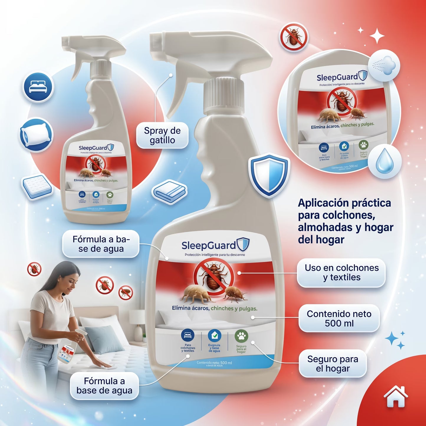 2x1 ELIMINA CHINCHES|ACAROS|PULGAS SLEEP GUARD